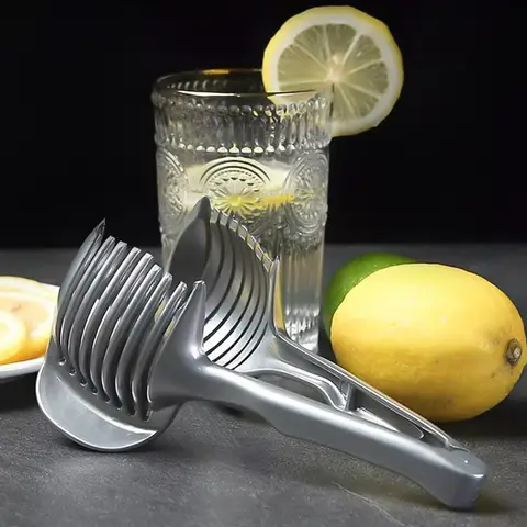 Trancheuse de citron Orange à main en acier inoxydable, pince coupante de tomate, trancheur de fruits, d'oignon, accessoires de coupe de cuisine