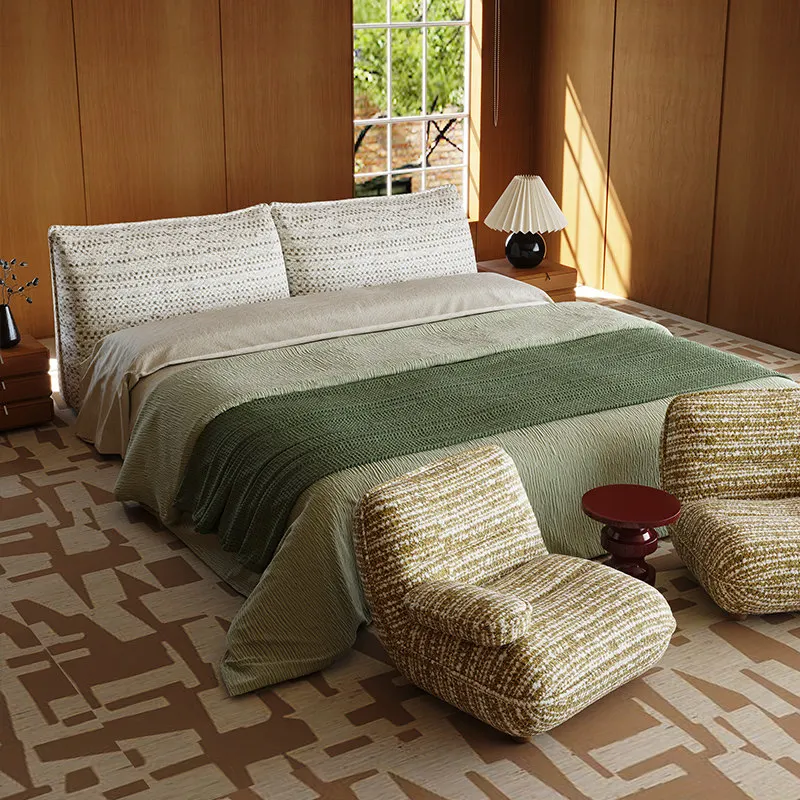 #% Imported Italian Chenille Velvet Fabric Pine Frame Movable Modern Minimalist Master Bedroom High-end Double Bed CF529
#% Imported Italian Chenille Velvet Fabric Pine Frame Movable Modern Minimalist Master Bedroom High-end Double Bed CF529