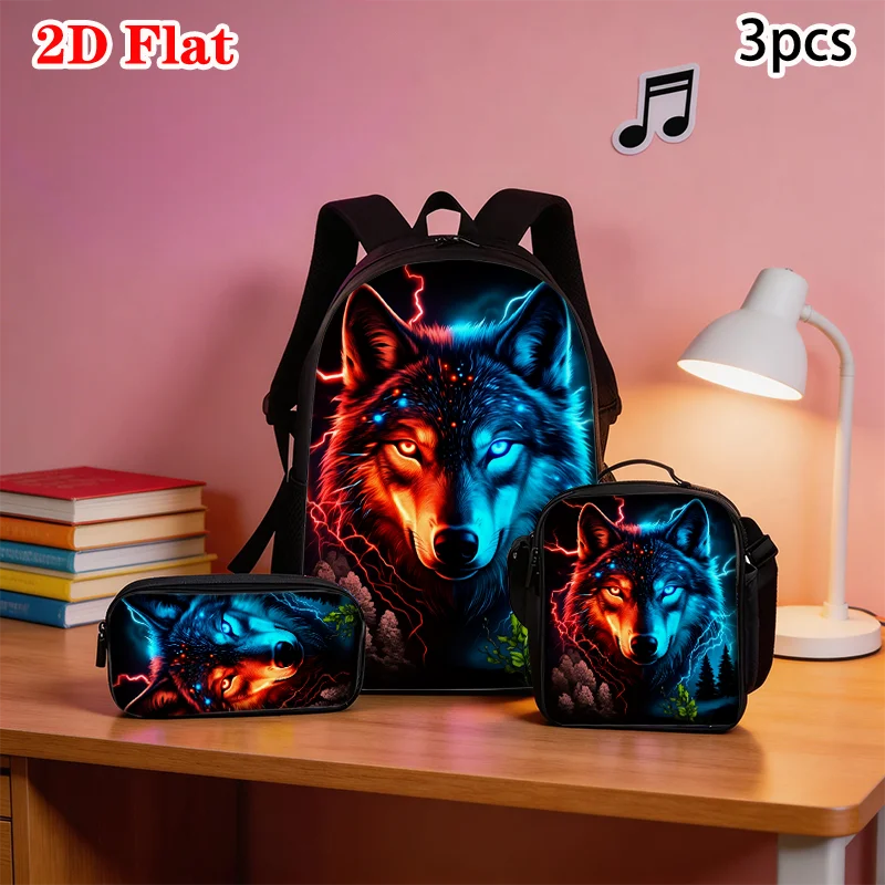 3pcs Wolf Pattern Backpack Set Lightweight Large Capacity School Bag Travel Bag with Shoulder Bag Pencil Bags Kids Perfect Gift
3pcs Wolf Pattern Backpack Set Lightweight Large Capacity School Bag Travel Bag with Shoulder Bag Pencil Bags Kids Perfect Gift