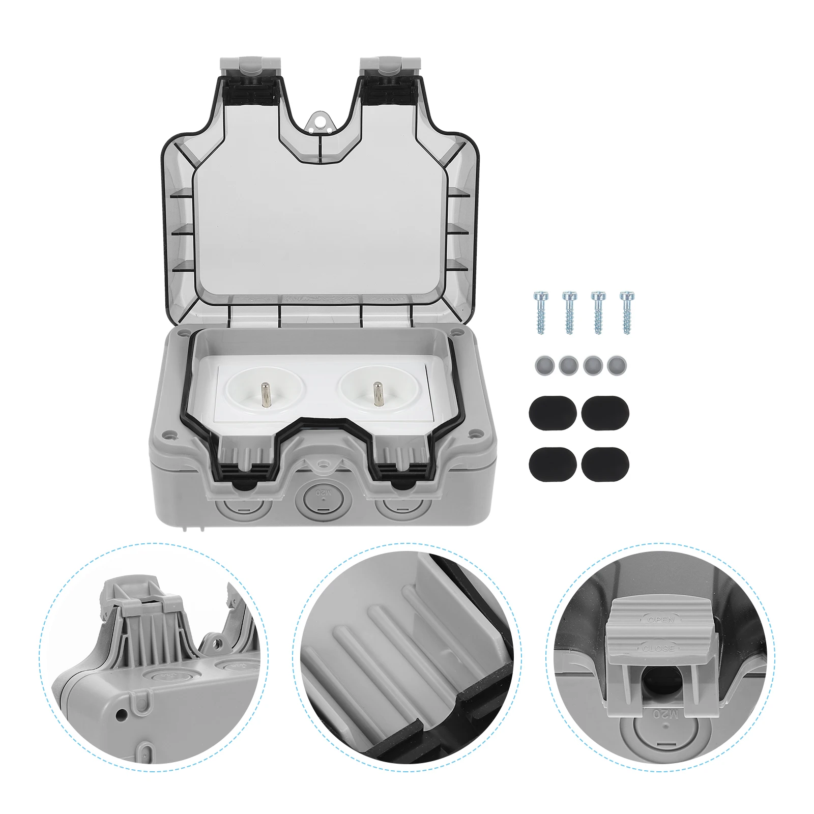 Waterproof Socket Box Dual-slots Outlet Protector ABS Dustproof Compact Size Household Commercial Industrial Thickened Shell
Waterproof Socket Box Dual-slots Outlet Protector ABS Dustproof Compact Size Household Commercial Industrial Thickened Shell