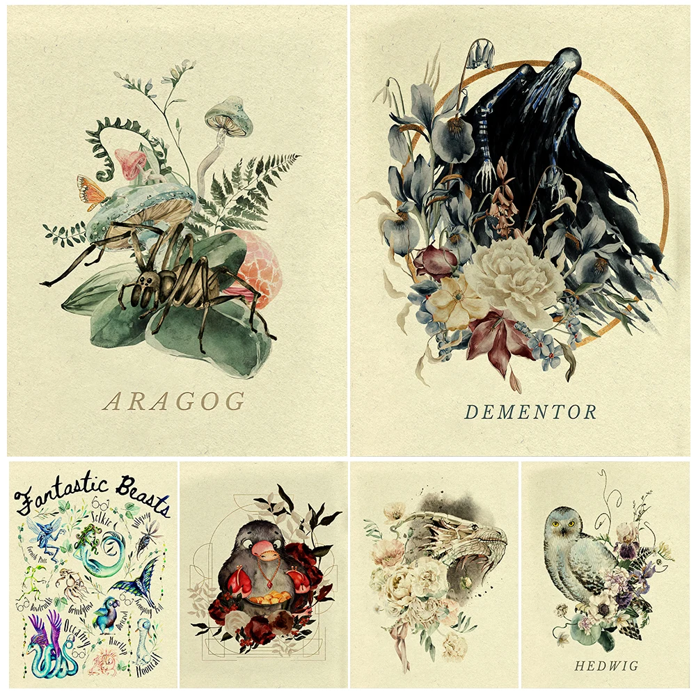 Wizard Hat,Mandrake Plant,Snowy Owl,Magical Beast Vintage Wall Art Canvas Print Magical Animal And Floral Art Poster Print Decor
Wizard Hat,Mandrake Plant,Snowy Owl,Magical Beast Vintage Wall Art Canvas Print Magical Animal And Floral Art Poster Print Decor