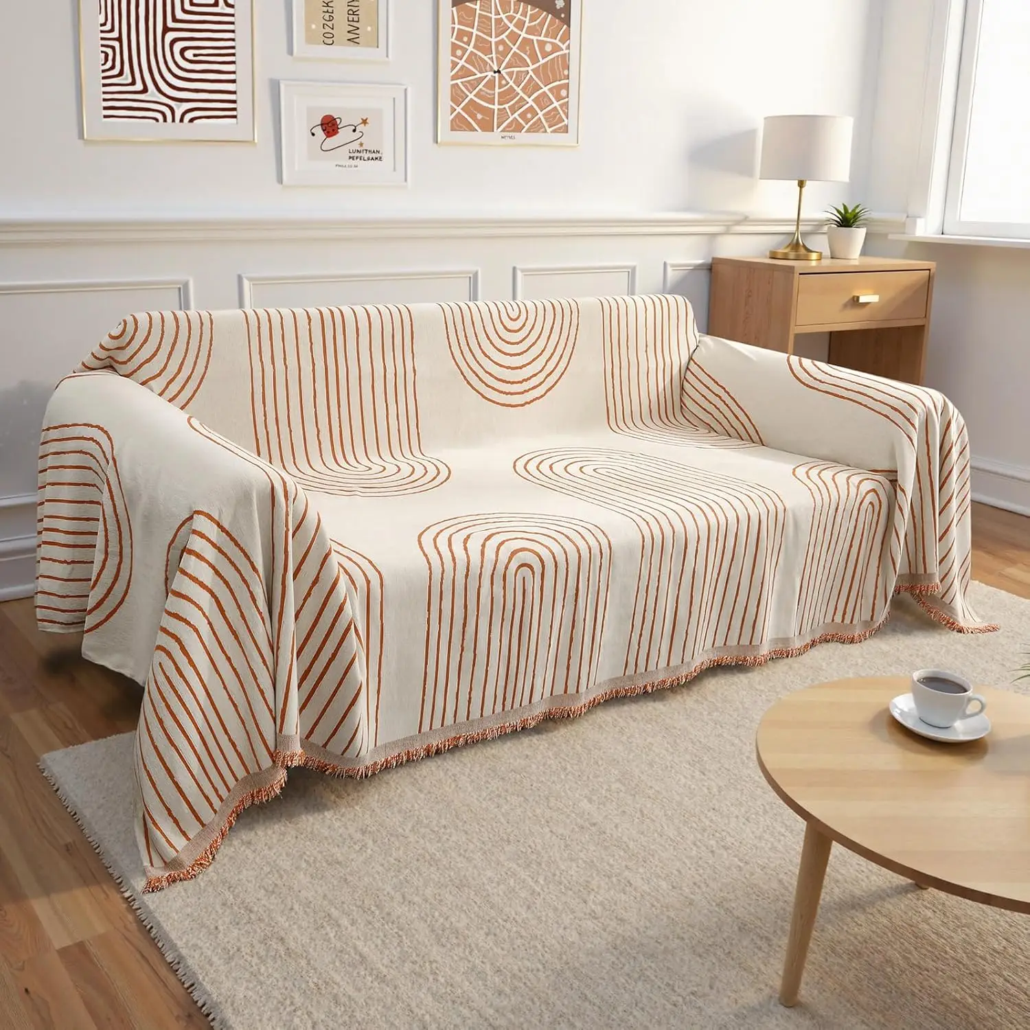 Boho Sofa Cover Washable, Large Orange Rainbow Lines Reversible Couch Cover, Chenille Slip Covers For Sectional Sofa Cover Soft
Boho Sofa Cover Washable, Large Orange Rainbow Lines Reversible Couch Cover, Chenille Slip Covers For Sectional Sofa Cover Soft