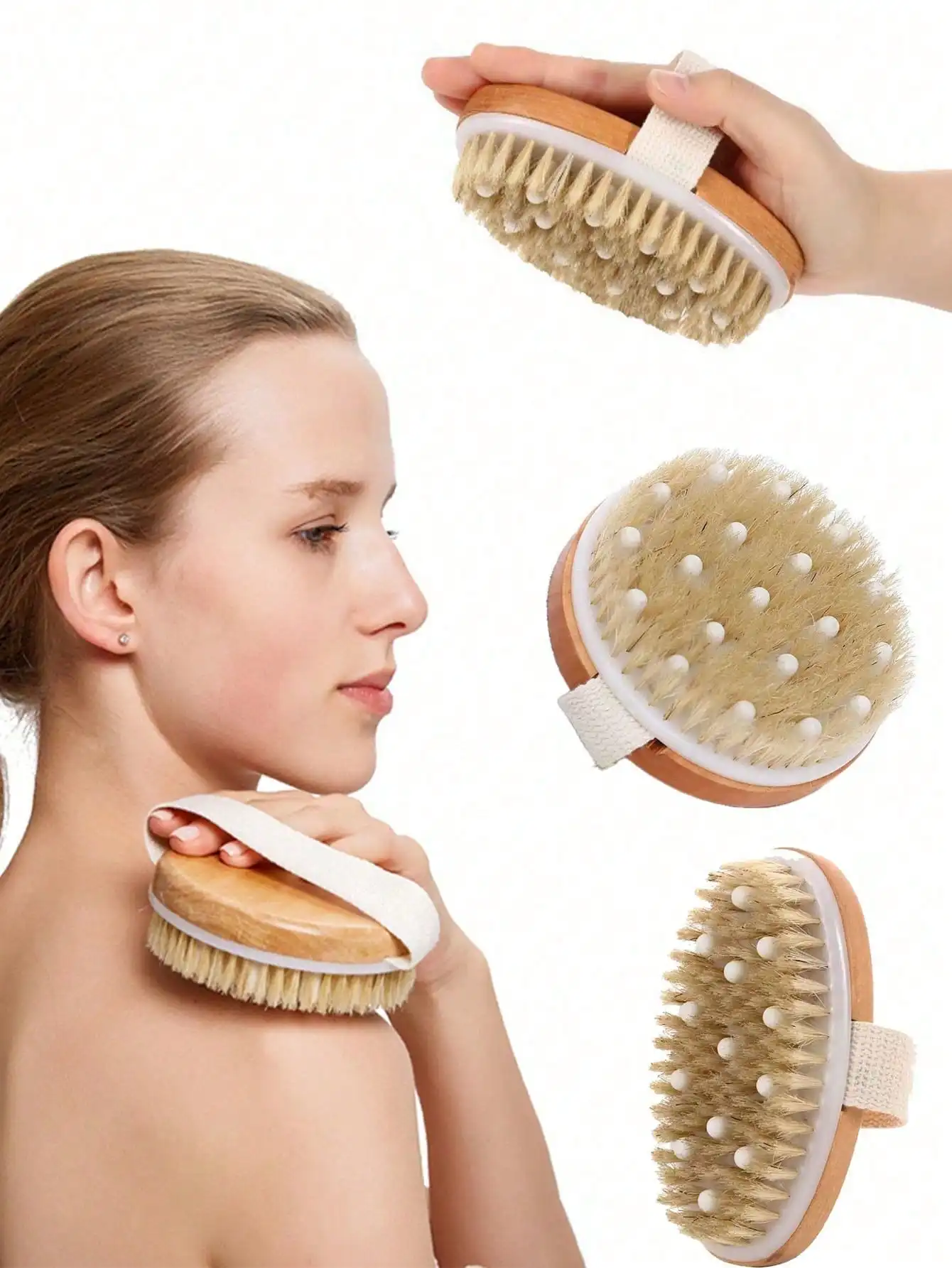 2pcs Natural Bristle Body Exfoliating Brush, Shower Brush, Back Scrubber, Dry & Wet Dual Use Body Scrubber, Essential For Back To School Season
2pcs Natural Bristle Body Exfoliating Brush, Shower Brush, Back Scrubber, Dry & Wet Dual Use Body Scrubber, Essential For Back To School Season
