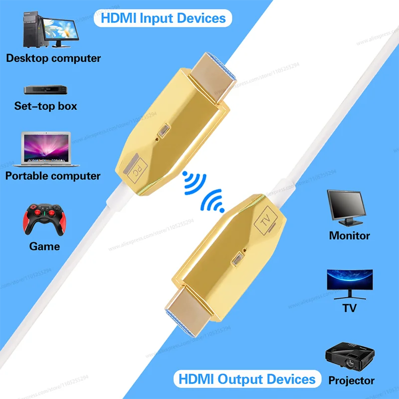 Wireless 50m HDMI Transmitter and Receiver HDMI-Compatible Extender Display Adapter Cable Screen Mirror for Camera PC To TV
Wireless 50m HDMI Transmitter and Receiver HDMI-Compatible Extender Display Adapter Cable Screen Mirror for Camera PC To TV