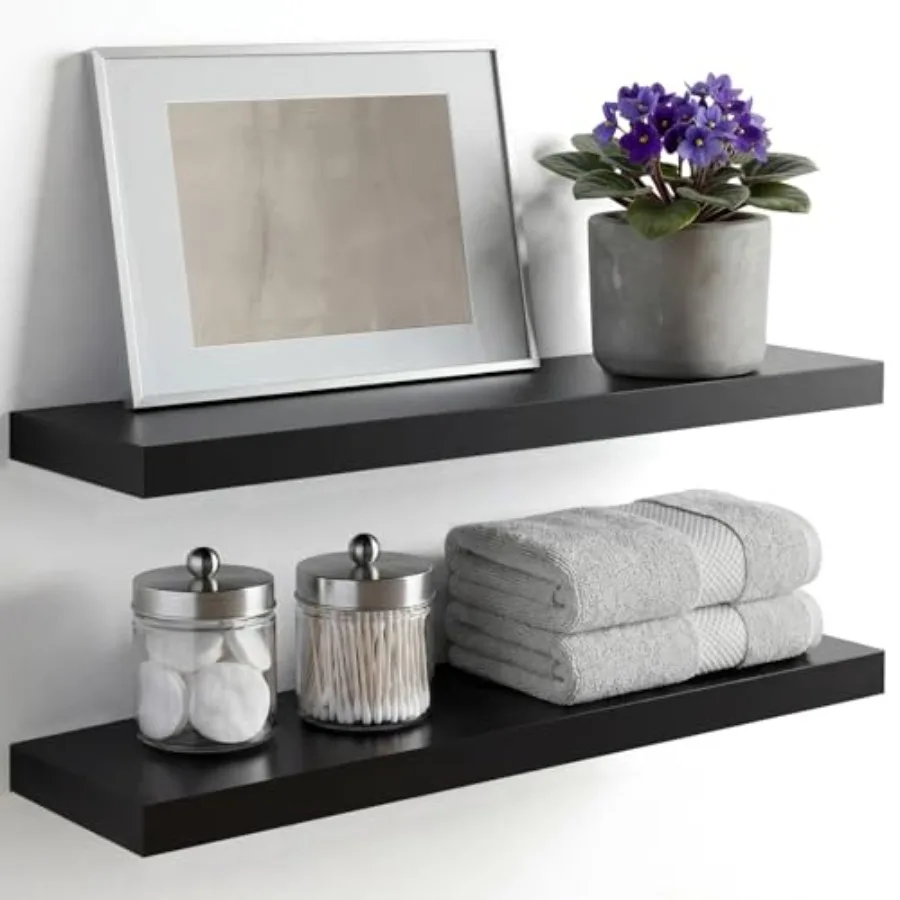 Black Floating Shelves, High End Solid Real Wood Bathroom Floating Shelf for Wall Mounted, Black Wooden 24in Floating Shelves,
Black Floating Shelves, High End Solid Real Wood Bathroom Floating Shelf for Wall Mounted, Black Wooden 24in Floating Shelves,