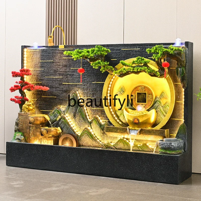 New Chinese water curtain wall screen courtyard circulation rockery flowing water fountain floor ornament
New Chinese water curtain wall screen courtyard circulation rockery flowing water fountain floor ornament