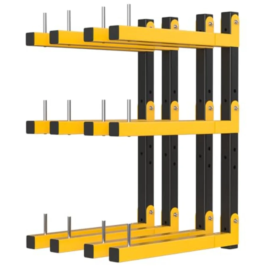 Lumer Rack Wall Mount Stora Racks Folding Wood Orgazer eavy Duty Self rackets Wit 6-Level 720 Ls acity Yellow Metal Utility Rac