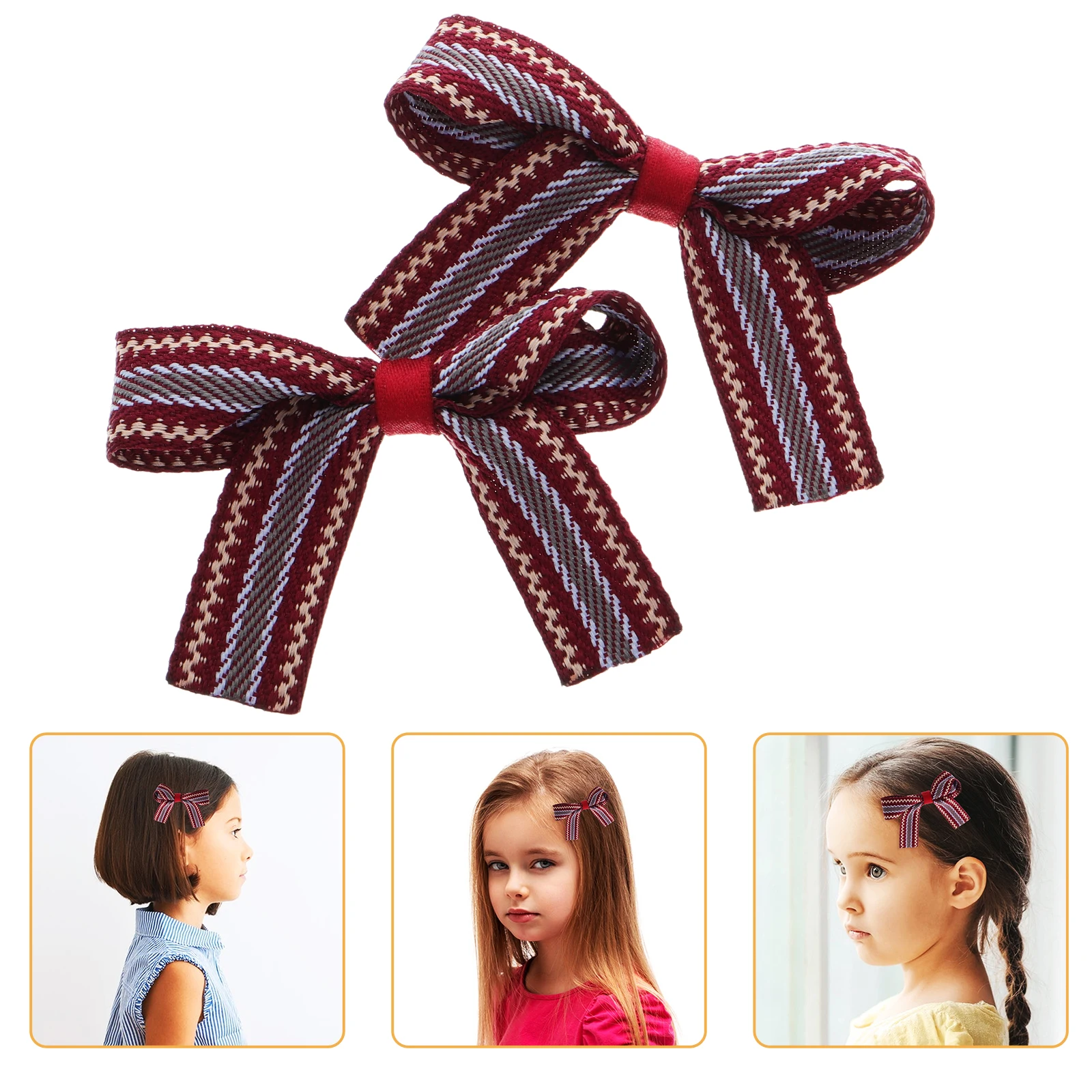 Elegant Bow Hairpin Clips Red Striped Child Accessories Burgundy Mini Bows Handmade Decorative Alligator Hair Clips
Elegant Bow Hairpin Clips Red Striped Child Accessories Burgundy Mini Bows Handmade Decorative Alligator Hair Clips