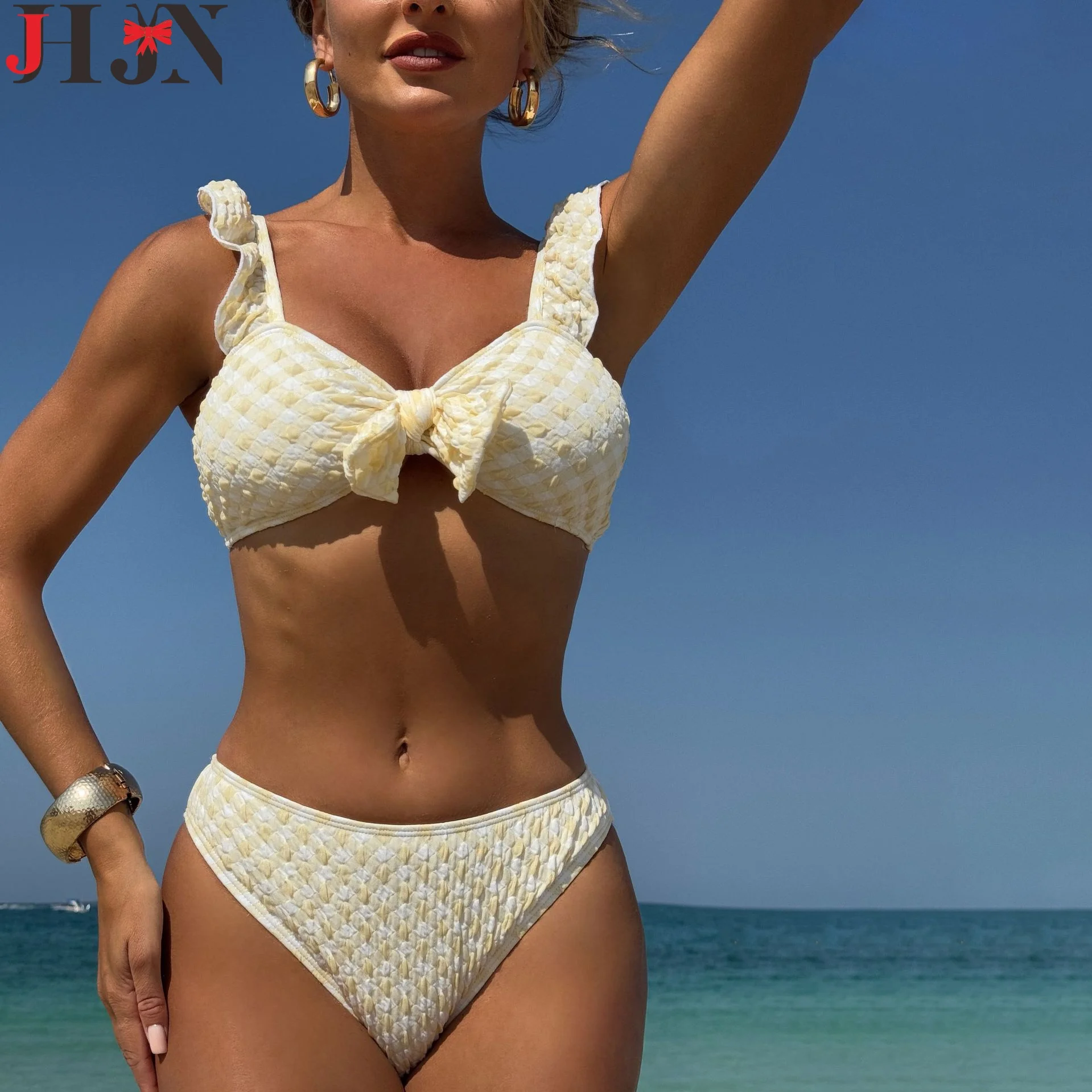 Jhjn Women Swimsuit Yellow Bikini Big Bow Sexy Ruffle Camisole Two-Piece Swimwear Summer Bathing Beach Style Hotties Outfits
Jhjn Women Swimsuit Yellow Bikini Big Bow Sexy Ruffle Camisole Two-Piece Swimwear Summer Bathing Beach Style Hotties Outfits