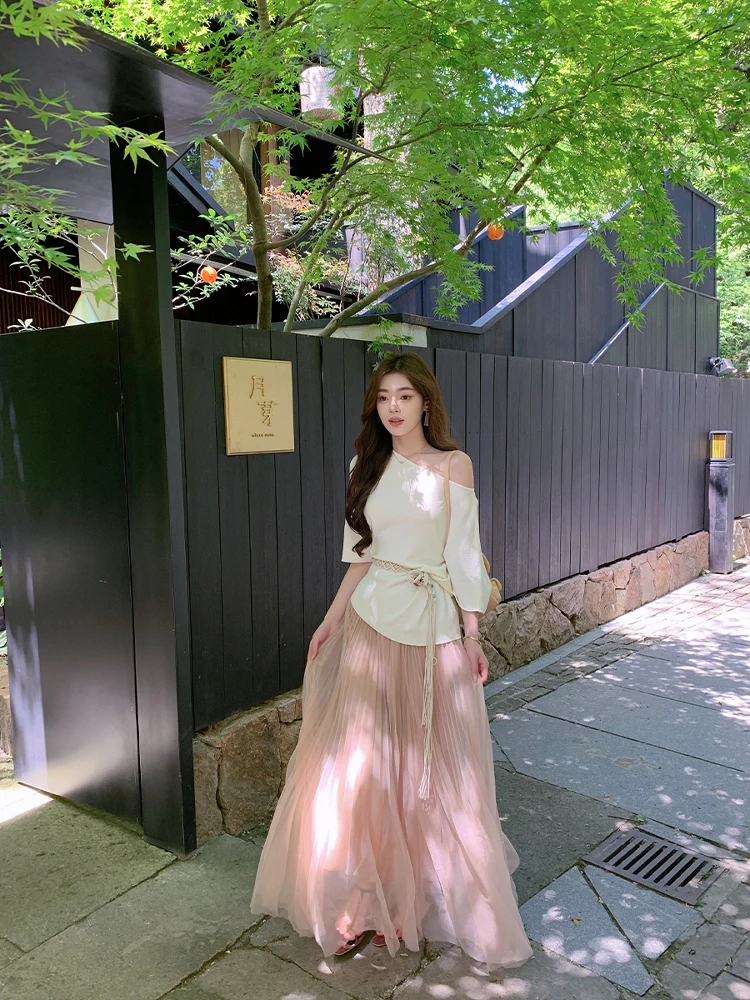 ByYou Summer New Pink Gauze Pleated Net f Skirt High Waist Slimming Fluffy Skirt Long Skirt A-Line Silhouette Ladylike Sle
ByYou Summer New Pink Gauze Pleated Net f Skirt High Waist Slimming Fluffy Skirt Long Skirt A-Line Silhouette Ladylike Sle