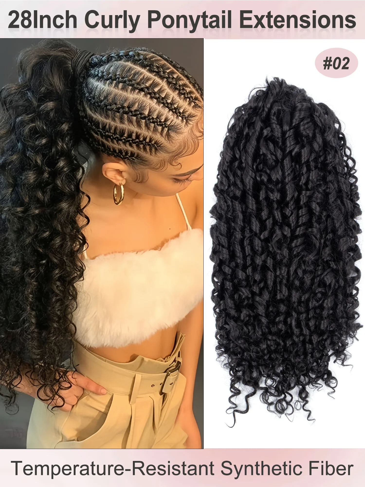 28Inch Curly Ponytail Extensions Versatile Synthetic Hair Piece: Deep Wave Drawstring Ponytail for Ladies Easy To Wear
28Inch Curly Ponytail Extensions Versatile Synthetic Hair Piece: Deep Wave Drawstring Ponytail for Ladies Easy To Wear
