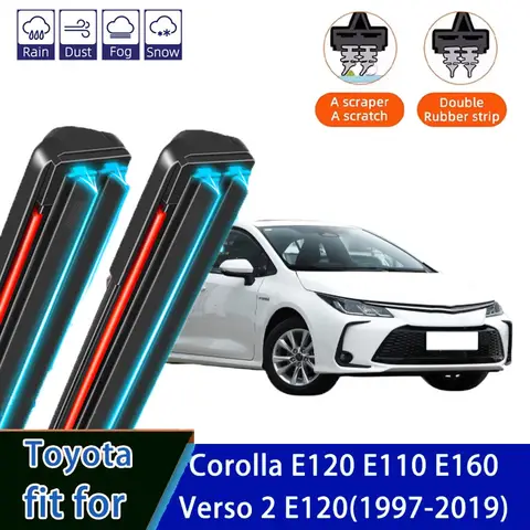 Toyota Corolla için E120 3 Bölüm E110 E120 E160 E121 Ön cam silecekleri Çift Kauçuk araba silecek lastikleri Araba Aksesuarları