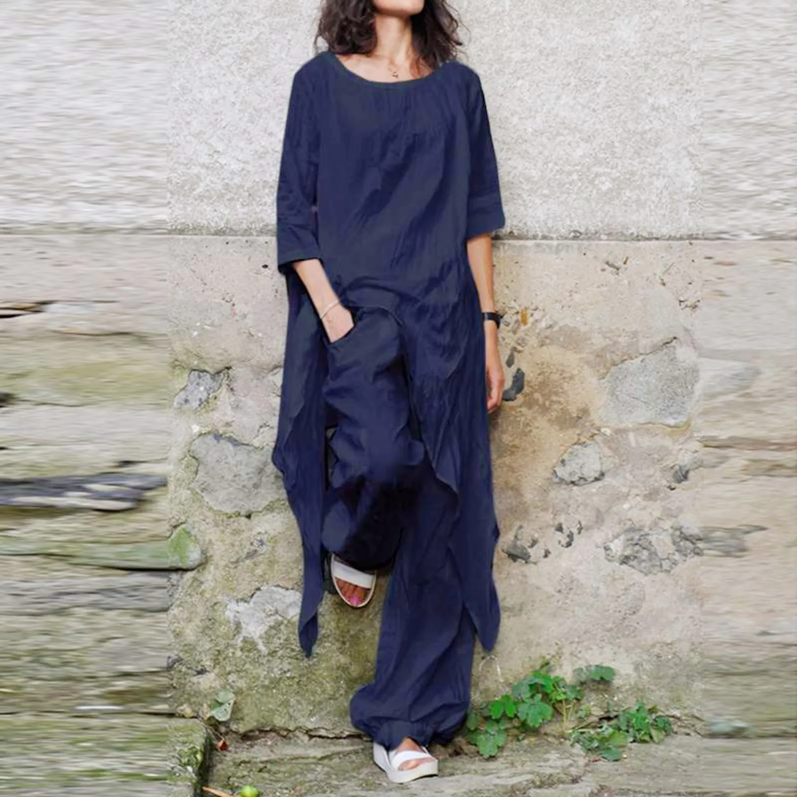 Women's Solid Color Two Piece Set Casual Long Top and Pants Sets Fall Clothes New Outfits Matching Suit Cotton Linen Blouse Sets
Women's Solid Color Two Piece Set Casual Long Top and Pants Sets Fall Clothes New Outfits Matching Suit Cotton Linen Blouse Sets