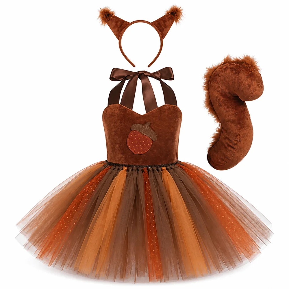 Squirrel Animal Costume Set With Headband Tail Skirt For Cosplay Theme Party Dress Up Stage Performance Birthday Outfit
Squirrel Animal Costume Set With Headband Tail Skirt For Cosplay Theme Party Dress Up Stage Performance Birthday Outfit