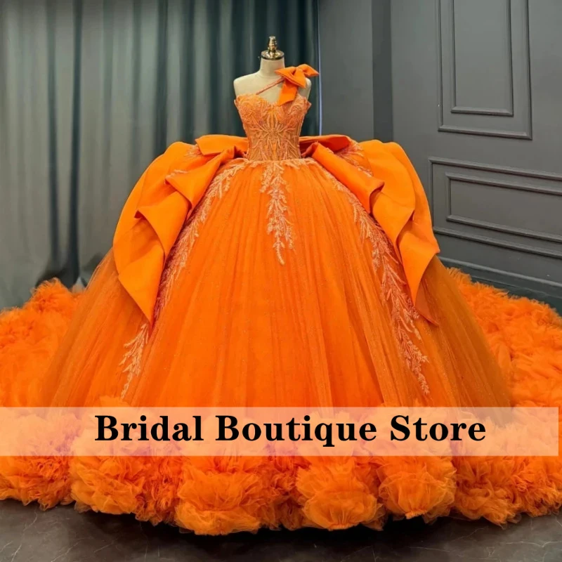 Orange Shiny Quinceanera Dresses Off The Shoulder Applique Lace Beading Crystal Bow Tiered Tull Party Birthday Sweet 16 Dress
Orange Shiny Quinceanera Dresses Off The Shoulder Applique Lace Beading Crystal Bow Tiered Tull Party Birthday Sweet 16 Dress