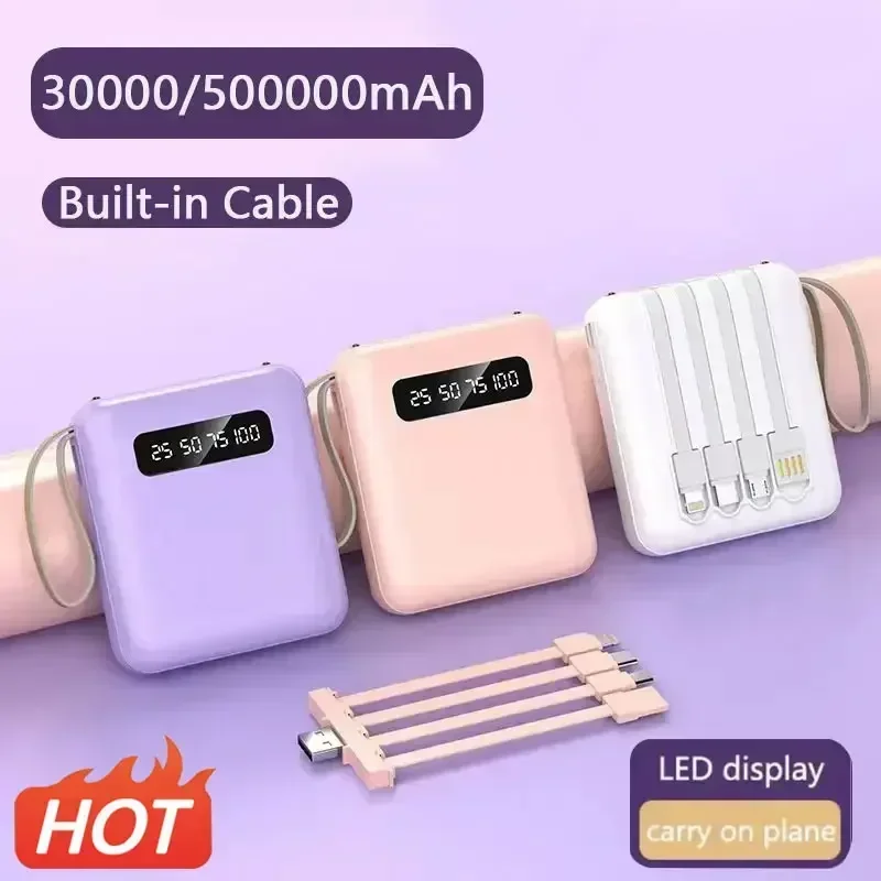 Mini Power Bank 20000mAh With 4 Cable Mobile Phone External Battery Charger for iPhone Samsung Huawei Xiaomi NEW
Mini Power Bank 20000mAh With 4 Cable Mobile Phone External Battery Charger for iPhone Samsung Huawei Xiaomi NEW