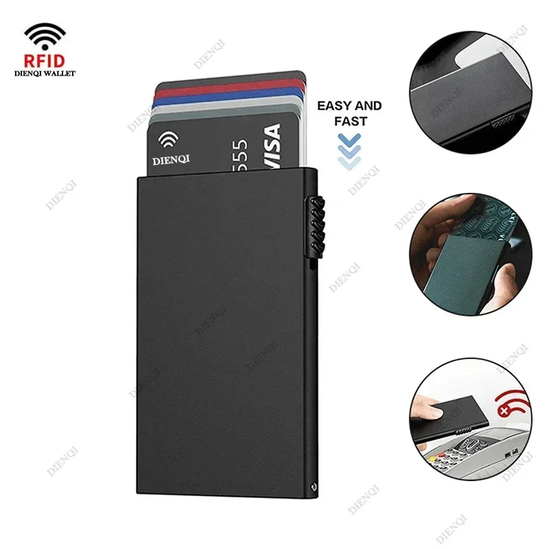 Slim Aluminum Wallet With Elasticity Back Pouch ID Credit Card Holder Mini RFID Wallet Automatic Pop up Bank Card Case
Slim Aluminum Wallet With Elasticity Back Pouch ID Credit Card Holder Mini RFID Wallet Automatic Pop up Bank Card Case