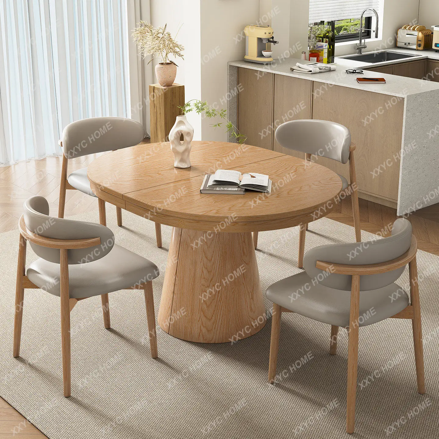 L Solid Wood New Retractable Dining Table 2026 New Oval Household Small Apartment Style Foldable Deformation Dining
L Solid Wood New Retractable Dining Table 2026 New Oval Household Small Apartment Style Foldable Deformation Dining