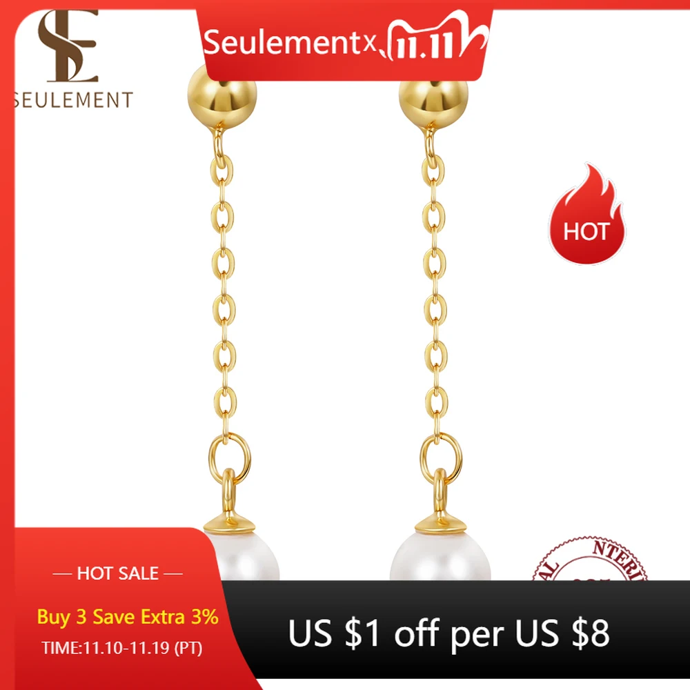 Seulement 925 Sterling Silver Pearl Long Earrings for Women Tassels Gold Earring Simple Fashion Jewelry Female Accessories
Seulement 925 Sterling Silver Pearl Long Earrings for Women Tassels Gold Earring Simple Fashion Jewelry Female Accessories