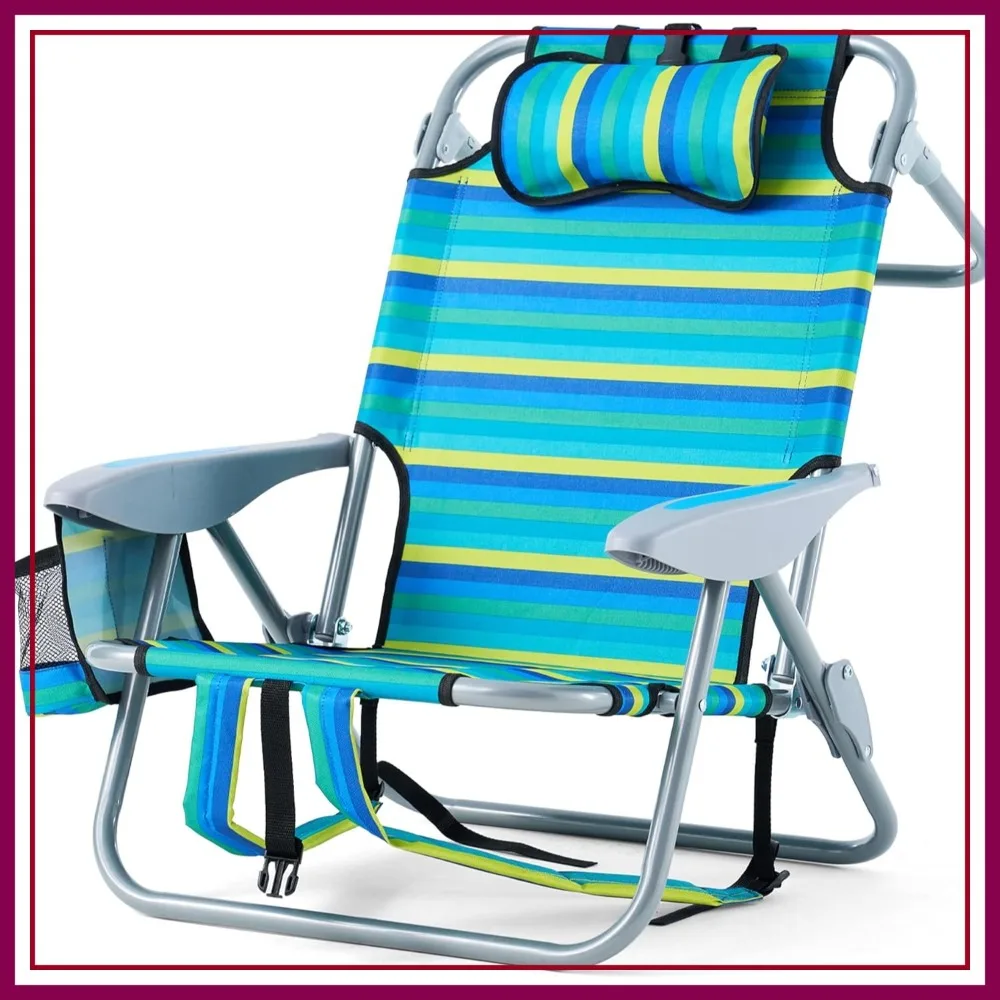 Portable Camping Chair for Adults, Folding Recliner with 5 Positions, Lay Flat, Cup Holder, Headrest, Backpack Straps
Portable Camping Chair for Adults, Folding Recliner with 5 Positions, Lay Flat, Cup Holder, Headrest, Backpack Straps