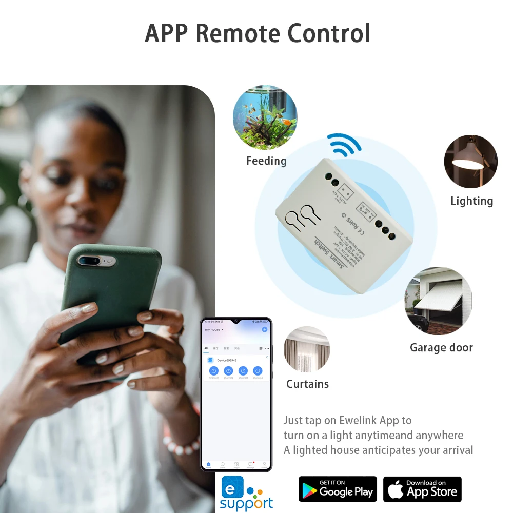 Ewelink 1CH WIFI Smart Switch AC DC 12V 24V 220V For Home Appliance Control Module 10A Relay Work with Alexa Google Home
Ewelink 1CH WIFI Smart Switch AC DC 12V 24V 220V For Home Appliance Control Module 10A Relay Work with Alexa Google Home