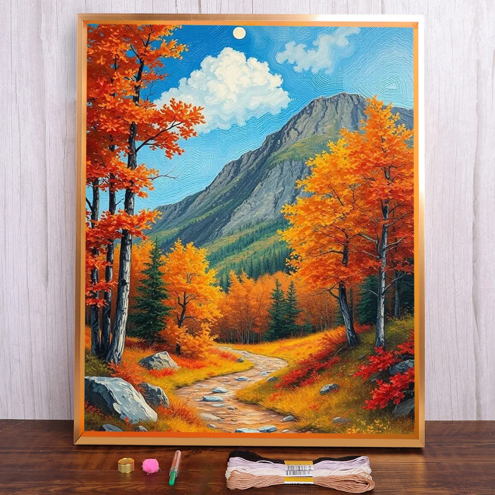 Landscape Autumn Tree Printed Canvas Cross-Stitch Set DIY Embroidery Craft Sewing Knitting Handmade Mulina Design For Adults
Landscape Autumn Tree Printed Canvas Cross-Stitch Set DIY Embroidery Craft Sewing Knitting Handmade Mulina Design For Adults