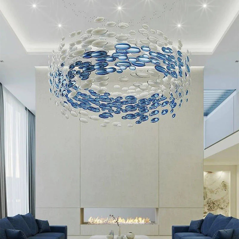 Современный роскошный индивидуальный подвесной светильник из синего стекла, люстра ручной работы для ресторана, отеля, виллы - уникальный дизайн освещения
Современный роскошный индивидуальный подвесной светильник из синего стекла, люстра ручной работы для ресторана, отеля, виллы - уникальный дизайн освещения