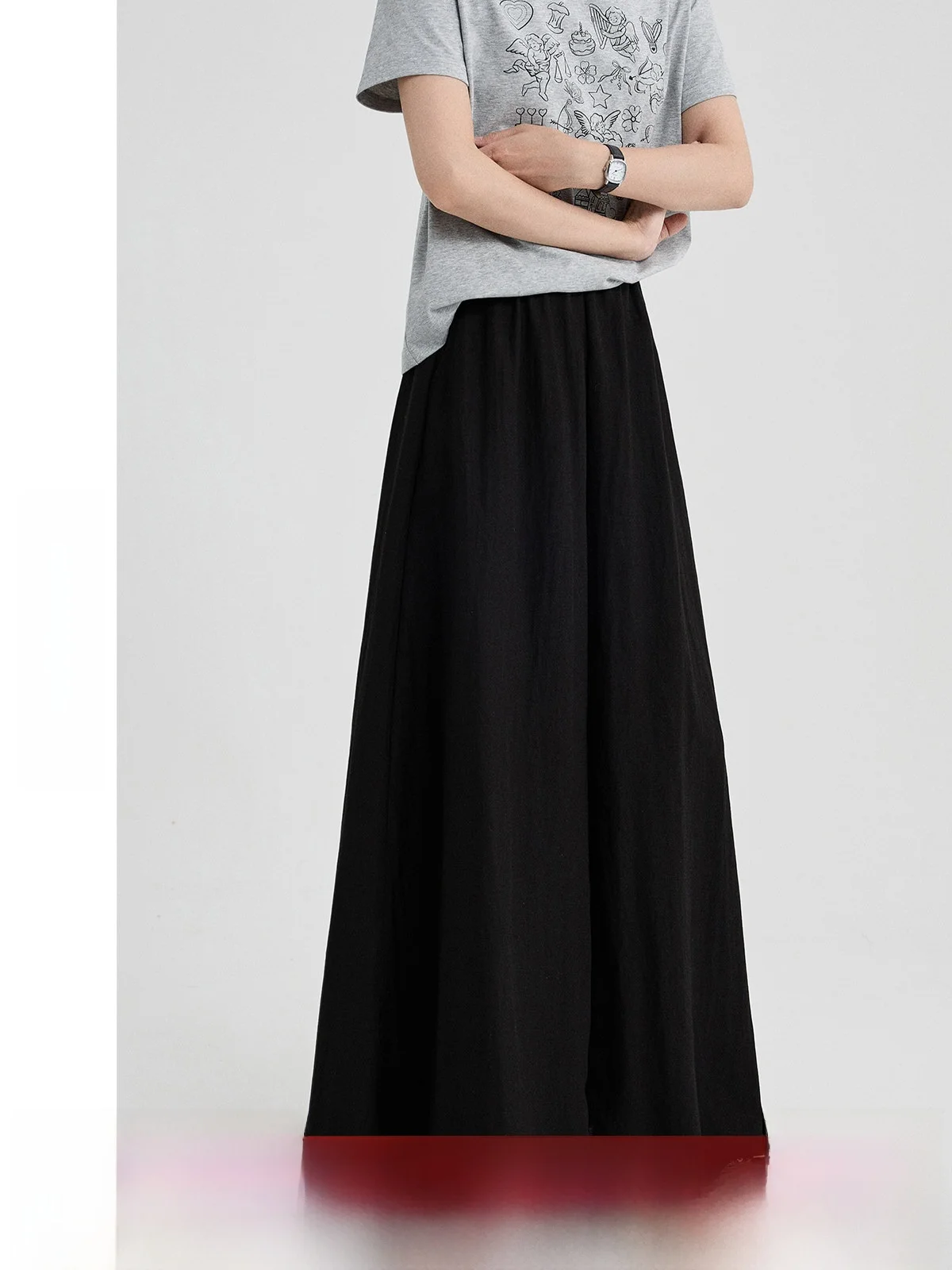 Black Casual Pants Women's Loose Wide Leg Pants Summer 2026 High Waist Elastic Waist Pure Color Folded Hem Loose Fit Trousers
Black Casual Pants Women's Loose Wide Leg Pants Summer 2026 High Waist Elastic Waist Pure Color Folded Hem Loose Fit Trousers