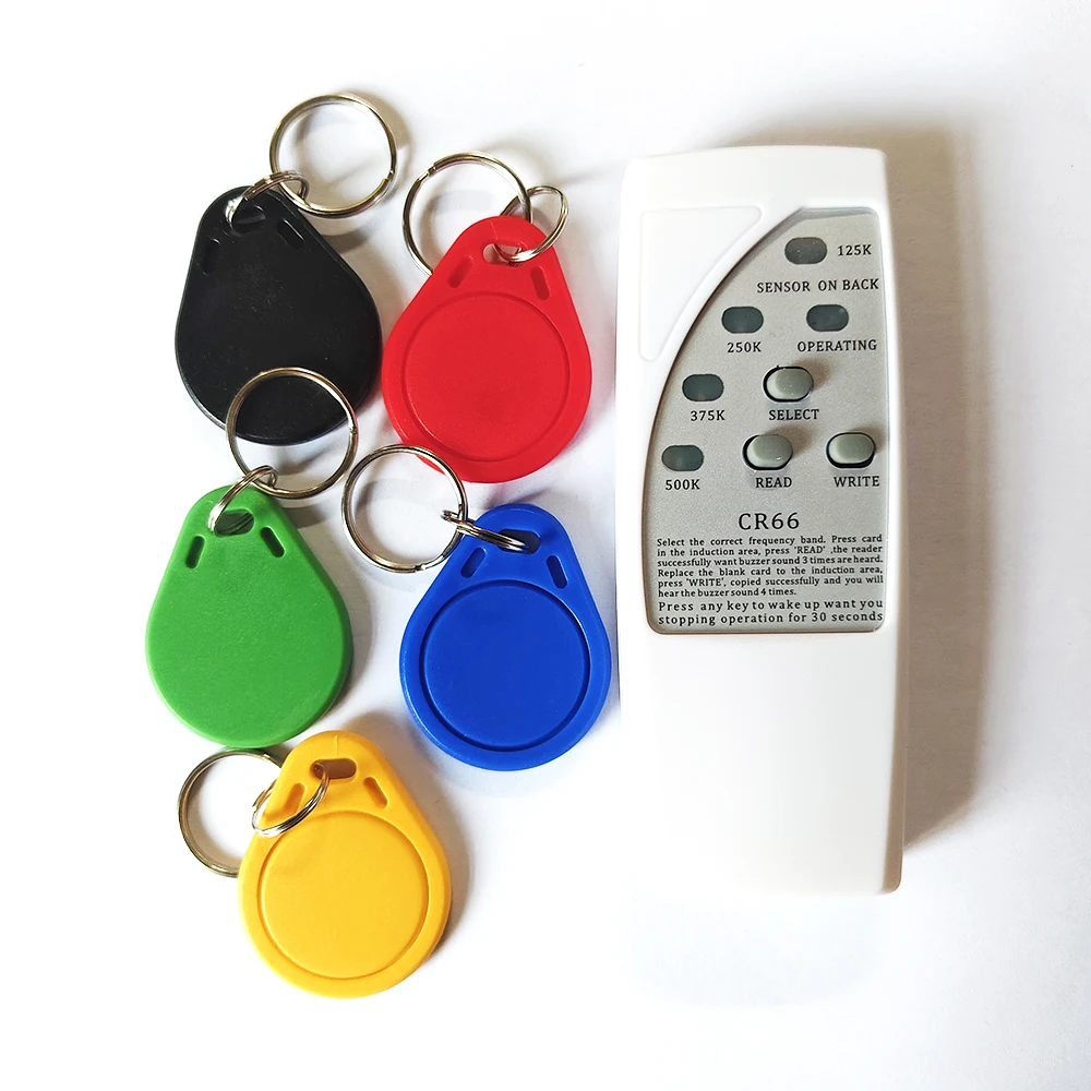 125khz CR66 RFID Copier Duplicator Cloner ID Card Access Control Door EM Reader Writer +5pcs EM4305 T5577 Writable Keyfob
125khz CR66 RFID Copier Duplicator Cloner ID Card Access Control Door EM Reader Writer +5pcs EM4305 T5577 Writable Keyfob