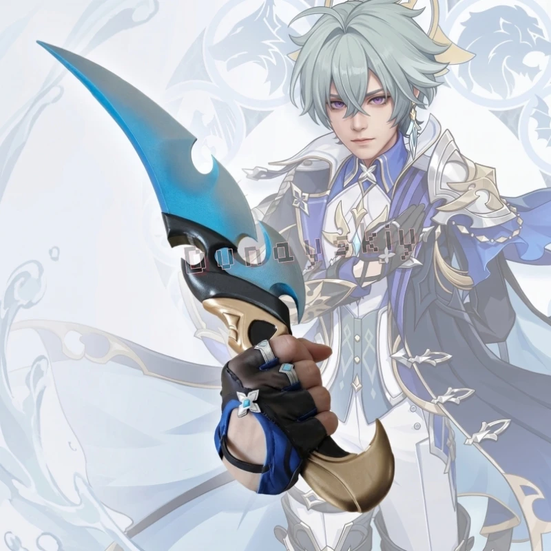 Genshin Impact Lohen Cosplay Props Fantasy Curved Daggeer Sword Blue Gold Blade Scimitar Rich Details Suitable For Various Scene
Genshin Impact Lohen Cosplay Props Fantasy Curved Daggeer Sword Blue Gold Blade Scimitar Rich Details Suitable For Various Scene