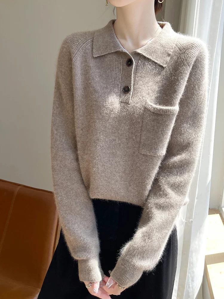 High Quality Autumn Winter Women Sweater Korean Fashion Merino Wool Knitwear Polo Collar Pullover Long Sleeve Cashmere Clothes
High Quality Autumn Winter Women Sweater Korean Fashion Merino Wool Knitwear Polo Collar Pullover Long Sleeve Cashmere Clothes