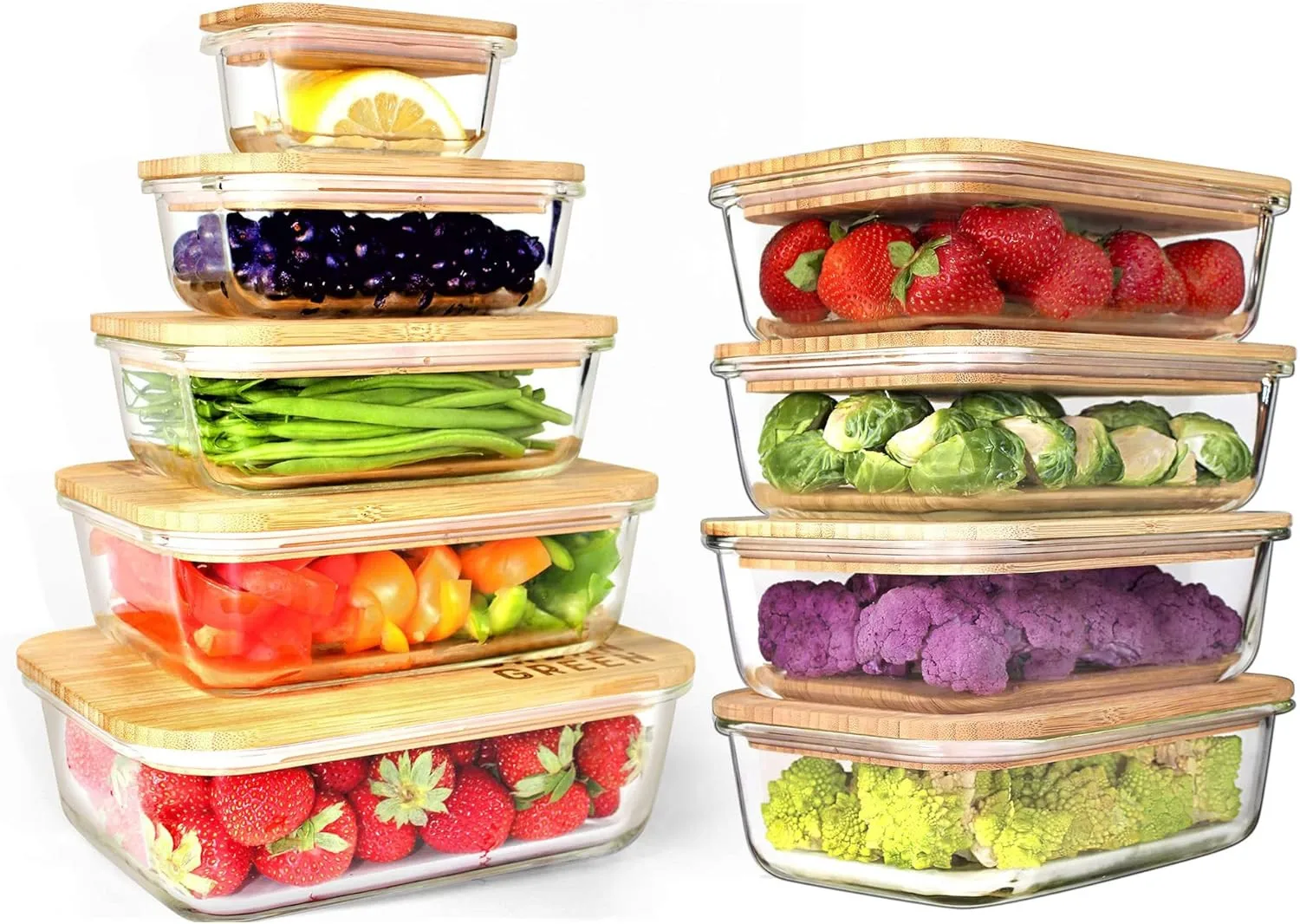 Bamboo Lid Glass Containers, 9 Pack - Meal Prep & Food Storage Solutions
Bamboo Lid Glass Containers, 9 Pack - Meal Prep & Food Storage Solutions