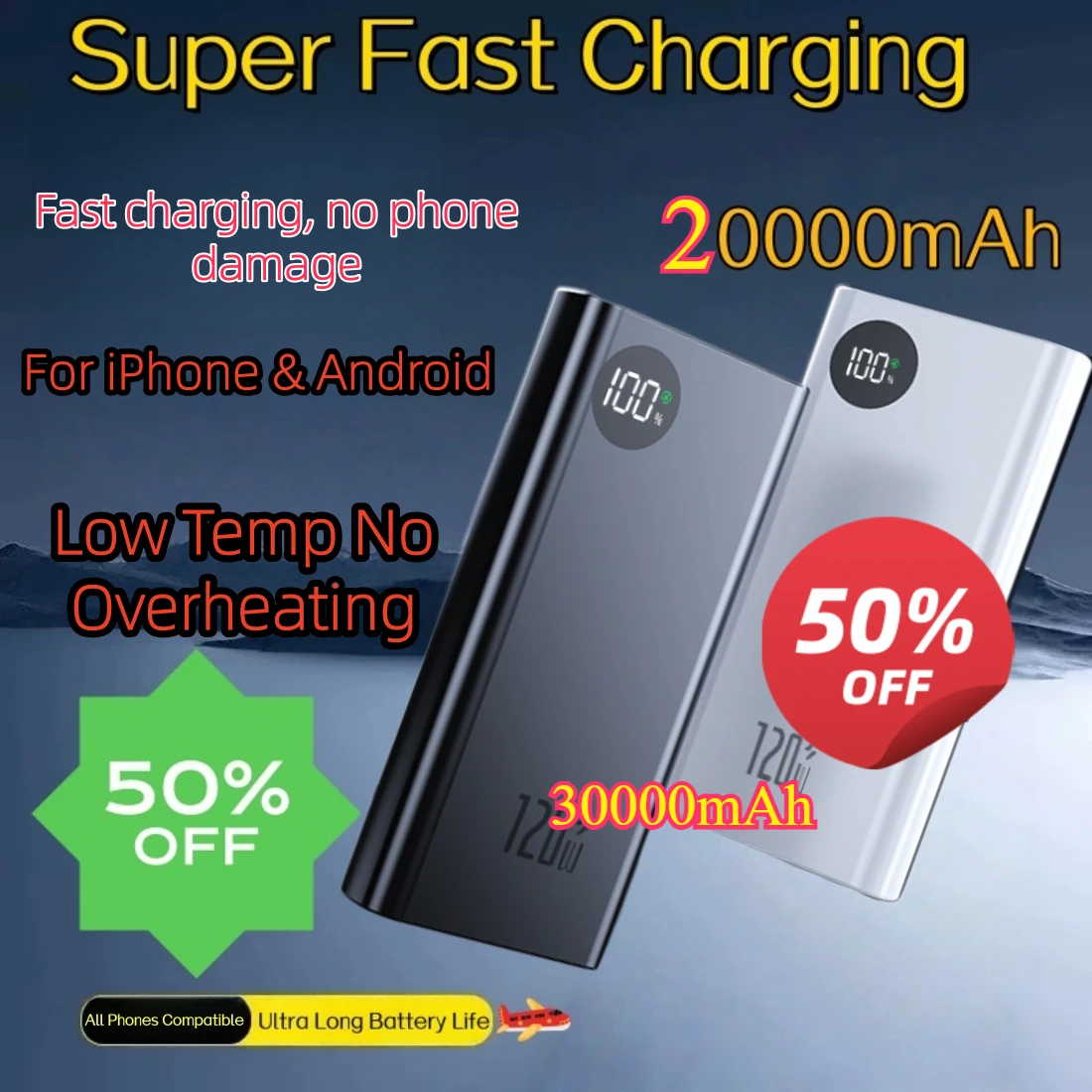 Ultra Thin Lightweight 20000mAh Super Fast Charging Portable Power Bank Universal Mobile External Battery For iPhone & Android
Ultra Thin Lightweight 20000mAh Super Fast Charging Portable Power Bank Universal Mobile External Battery For iPhone & Android