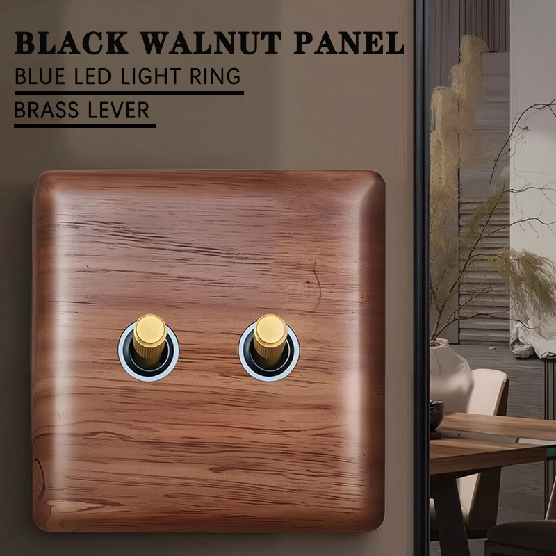 1-4 Gang Retro Solid Wood Wall Switch Socket EU/Fr/Ru Standard 86x86mm Embedded Toggle Power Outlet with Dual Control Blue Light
1-4 Gang Retro Solid Wood Wall Switch Socket EU/Fr/Ru Standard 86x86mm Embedded Toggle Power Outlet with Dual Control Blue Light