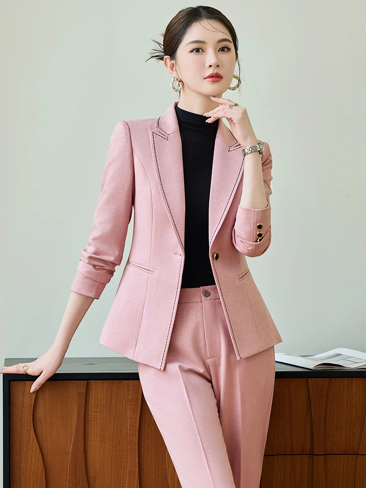 Pink Suit Set Women's Professional Fitting Workwear Casual Style Button Pocket Design Polyester Blend Anti-Wrinkle Long Sleeve
Pink Suit Set Women's Professional Fitting Workwear Casual Style Button Pocket Design Polyester Blend Anti-Wrinkle Long Sleeve
