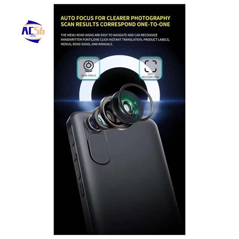 AC56-D21 Smart AI Voice Photo Translator Device Online Offline Real Time 142 Languages Translation Equipment Machine
AC56-D21 Smart AI Voice Photo Translator Device Online Offline Real Time 142 Languages Translation Equipment Machine