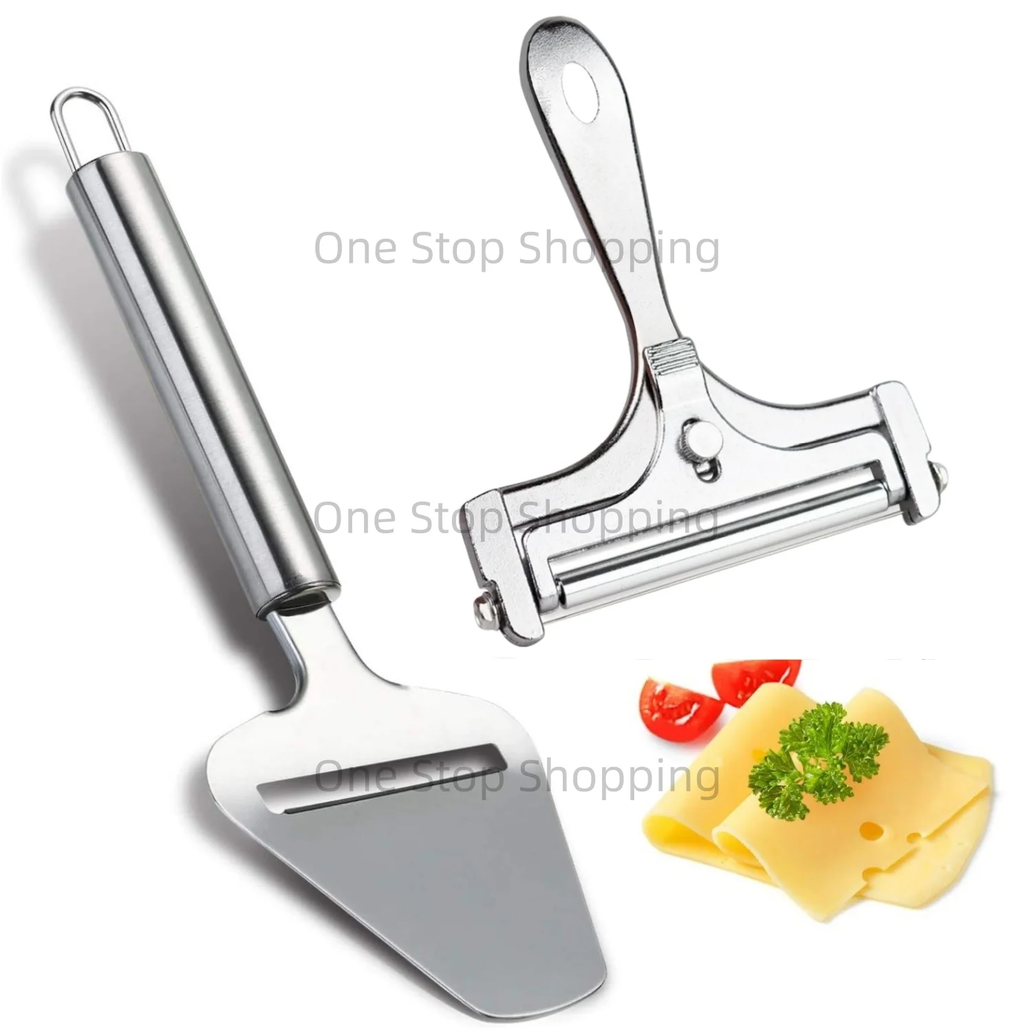 2PCS Stainless Steel Wire Cheese Slicer with Cheese Plane Tool Adjustable Thickness Cutter for Soft Semi-Hard Hard Cheeses
2PCS Stainless Steel Wire Cheese Slicer with Cheese Plane Tool Adjustable Thickness Cutter for Soft Semi-Hard Hard Cheeses