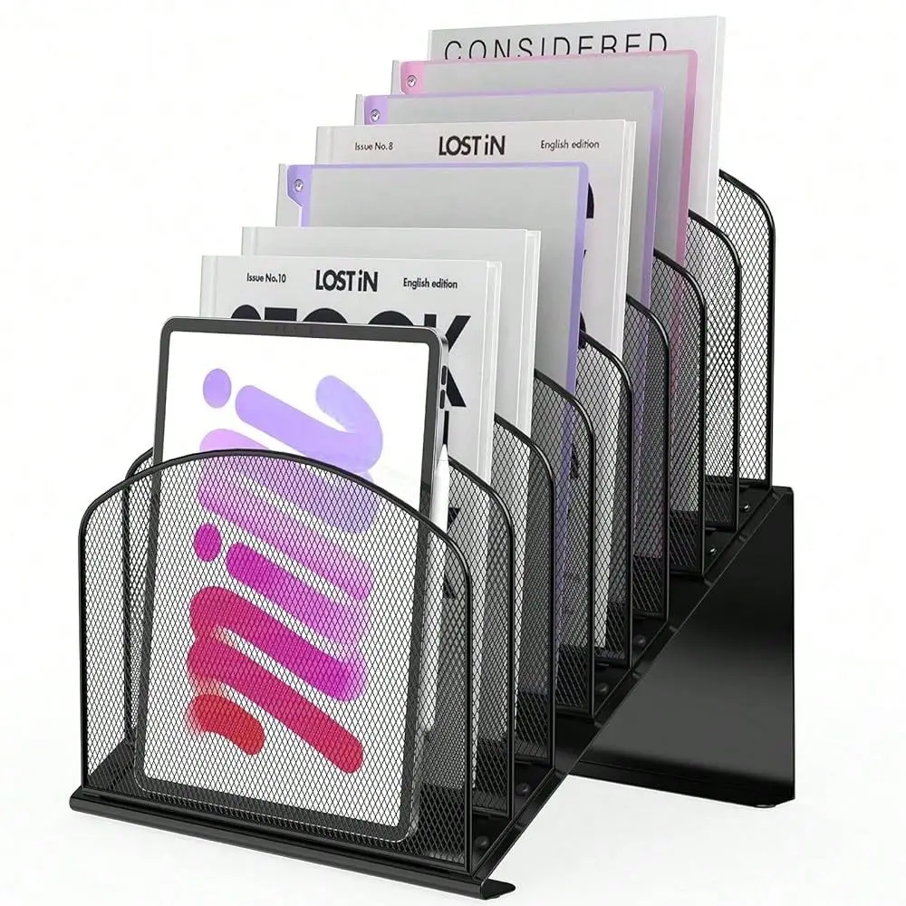 Desk File Organizer Metal Desk Magazine Folder Holder With 8Section Vertical Compartments Rack File Organizer For Office, Home,
Desk File Organizer Metal Desk Magazine Folder Holder With 8Section Vertical Compartments Rack File Organizer For Office, Home,