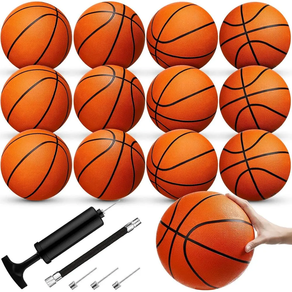 12 Pack Basketballs, Official Rubber, Ideal for Outdoor, Arcade, Indoor, Youth, and Pool Games with Air Pump
12 Pack Basketballs, Official Rubber, Ideal for Outdoor, Arcade, Indoor, Youth, and Pool Games with Air Pump