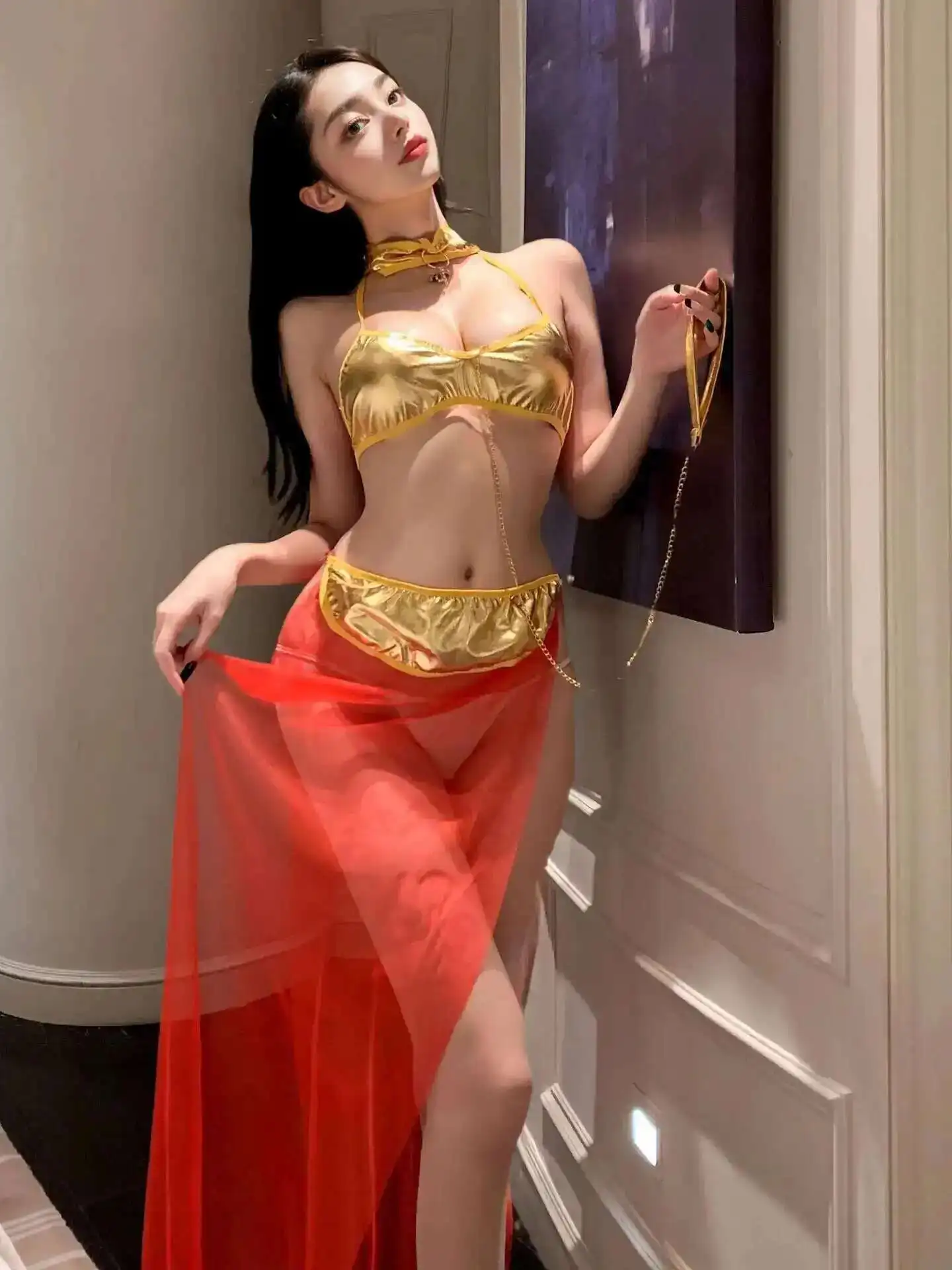 Sexy Side Lingerie Split Soft Yarn Long Dress Girl Exotic Style Flirting Female Set Lacquer Leather Mesh Dress Sets Playful PX40
Sexy Side Lingerie Split Soft Yarn Long Dress Girl Exotic Style Flirting Female Set Lacquer Leather Mesh Dress Sets Playful PX40