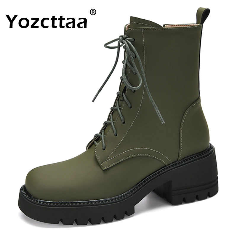 Ботильоны Yozcttaa женские из натуральной кожи, рыцарские полусапожки на шнуровке, на платформе и толстом каблуке, на молнии, размеры 34-40, Осень-зима
Ботильоны Yozcttaa женские из натуральной кожи, рыцарские полусапожки на шнуровке, на платформе и толстом каблуке, на молнии, размеры 34-40, Осень-зима