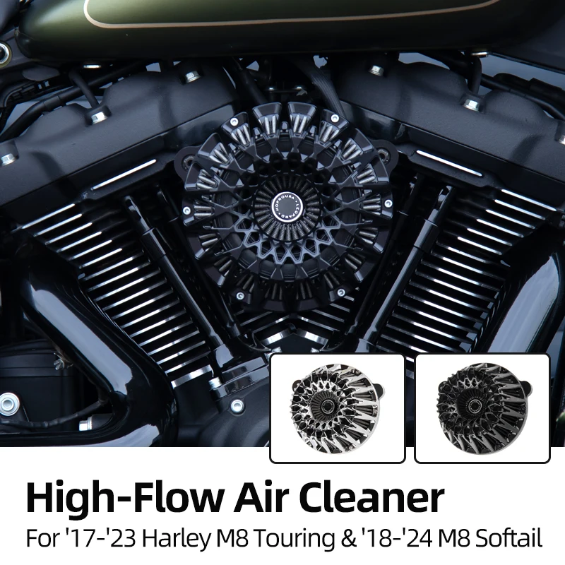 Motorcycle High-Flow Air Cleaner Intake Air Filter for Harley M8 Engine 2017-2023 Touring FLTR FLHX 2018-2024 Softail FXLR FXBB
Motorcycle High-Flow Air Cleaner Intake Air Filter for Harley M8 Engine 2017-2023 Touring FLTR FLHX 2018-2024 Softail FXLR FXBB