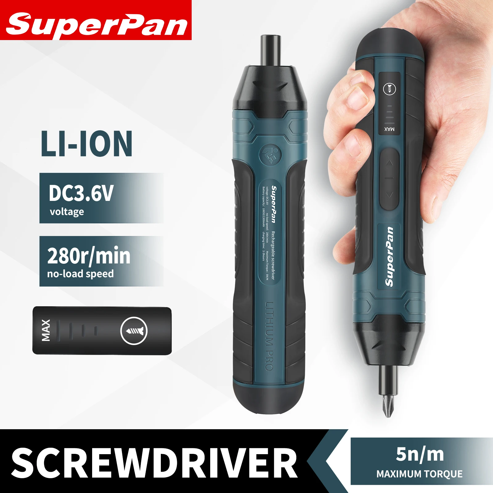Superpan Cordless Electric Screwdriver: Effortless Screw Installation & Removal, Rechargeable Power Tool for All Tasks
Superpan Cordless Electric Screwdriver: Effortless Screw Installation & Removal, Rechargeable Power Tool for All Tasks