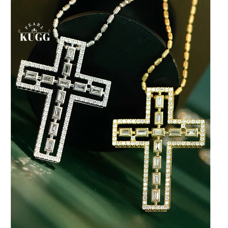 KUGG 100% 18K White/Yellow Gold Pendant Fashion 0.60carat Real Natural Diamond Cross Pendant for Women High Party Jewelry
KUGG 100% 18K White/Yellow Gold Pendant Fashion 0.60carat Real Natural Diamond Cross Pendant for Women High Party Jewelry