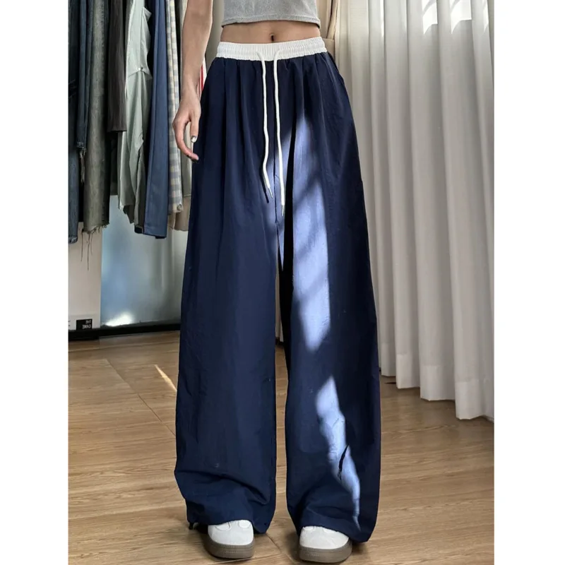 Casual Navy Blue Baggy Pants For Women High Waist Elastic Wide Leg Trousers Black Joggers Sweatpants Harajuku Oversized Clothes
Casual Navy Blue Baggy Pants For Women High Waist Elastic Wide Leg Trousers Black Joggers Sweatpants Harajuku Oversized Clothes