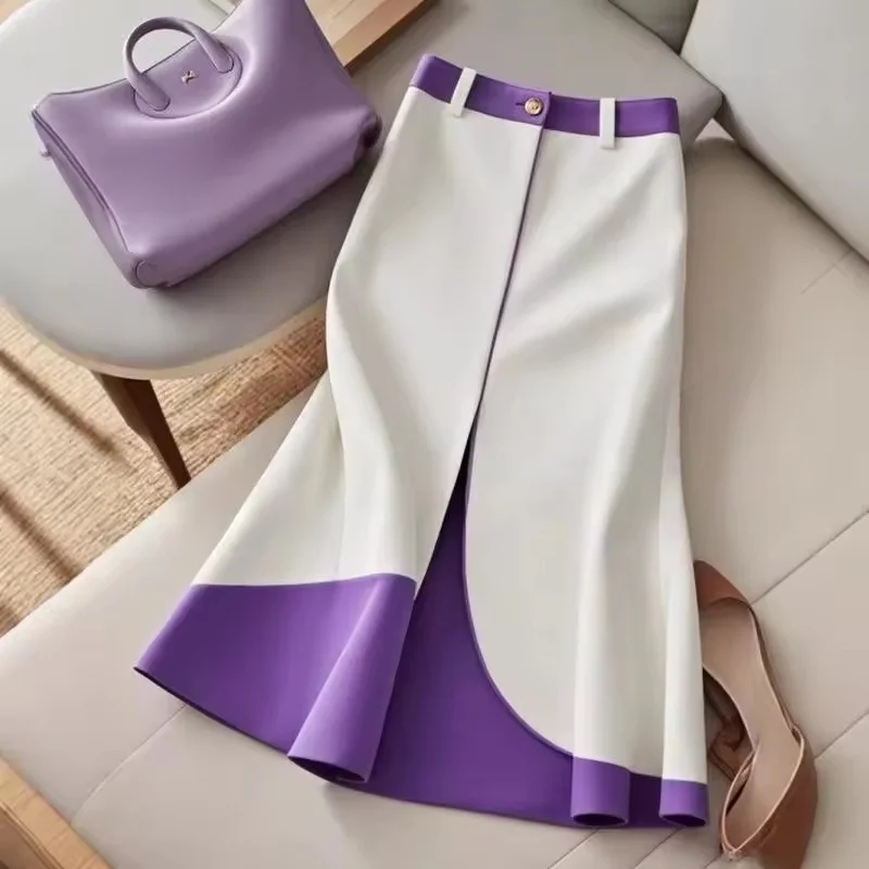 Women's CONTRAST COLOR Skirt Fashion New All Match Skirt Women Spring Autumn Elegant Casual Elastic T emperament Skirts Female
Women's CONTRAST COLOR Skirt Fashion New All Match Skirt Women Spring Autumn Elegant Casual Elastic T emperament Skirts Female