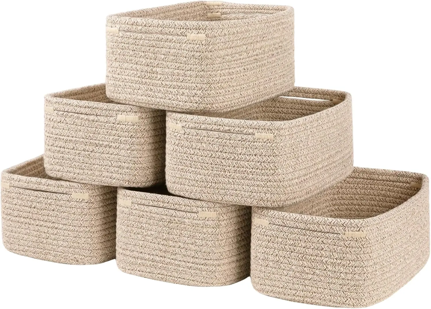 Set of Six Small Brown Woven Shelf Baskets Cute Decorative Storage Organizers Gift Ready 11.8 by 7.8 by 4.7 Inches
Set of Six Small Brown Woven Shelf Baskets Cute Decorative Storage Organizers Gift Ready 11.8 by 7.8 by 4.7 Inches