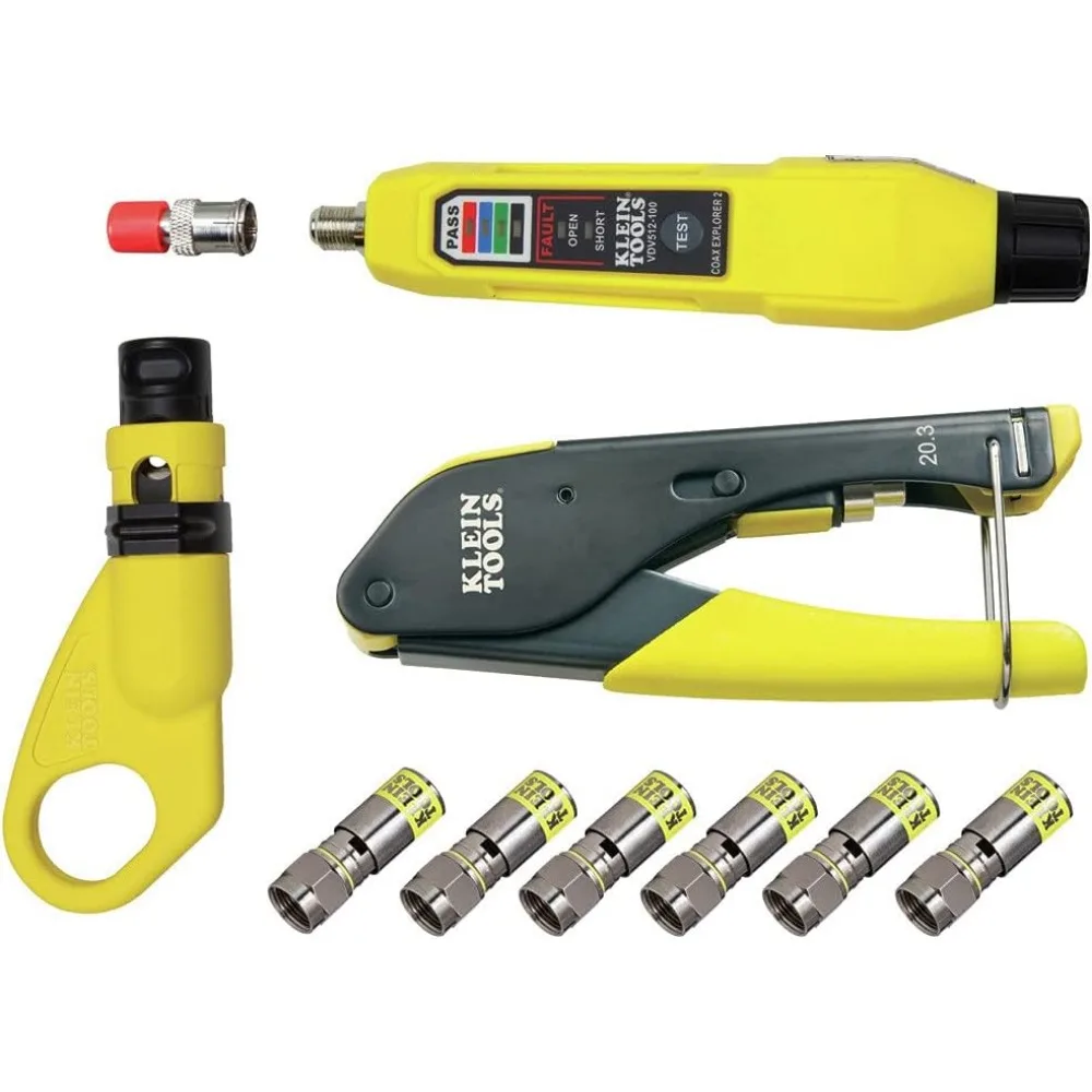 Complete Coax Cable Installation Kit with Tester, Stripper and F Connectors for RG6/6Q
Complete Coax Cable Installation Kit with Tester, Stripper and F Connectors for RG6/6Q