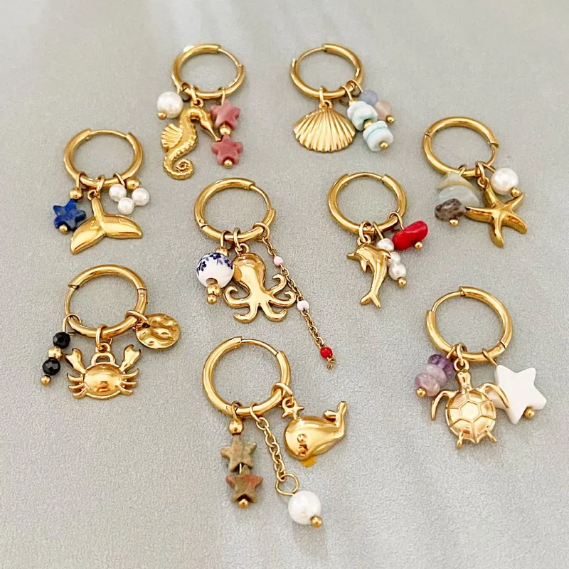 Ocean Series Fashion Small Hoop Earring Creative Small Fish Hoops Earrings Marine Animal Design Statement Jewelry Custom Package
Ocean Series Fashion Small Hoop Earring Creative Small Fish Hoops Earrings Marine Animal Design Statement Jewelry Custom Package
