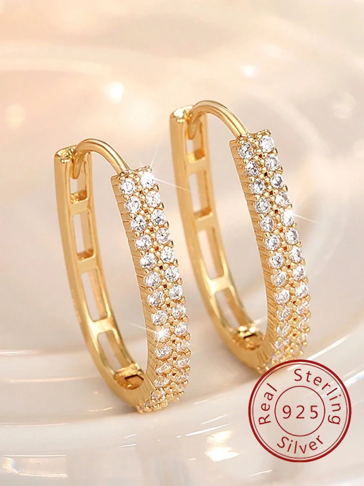 925 Sterling Silver Sparkle Classic Zircon Earrings For Women Party Match Daily Outfits Fashionable High Quality Fine Jewelry
925 Sterling Silver Sparkle Classic Zircon Earrings For Women Party Match Daily Outfits Fashionable High Quality Fine Jewelry